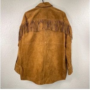 Brown Suede Anthropologie cowgirl fringe jacket